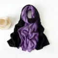 Verloop katoen lange sjaal hijab zwart paars dames mode lichtgewicht ademend hoofddoek - RY-02