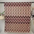 Women's long polyester diamond geometric print scarf shawl, elegant vintage gradient design. - RY-08