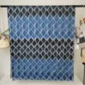 Vrouwen polyester ruit geometrisch patroon lange sjaal stijlvol blauw zwart omslagdoek - RY-01