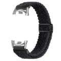 Cinturino di ricambio per smartwatch in nylon nero intrecciato con connettori metallici e fibbia - Connettore argento - nero e grafite (fibbia magnetica)