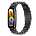 Bracelet de rechange en métal en acier inoxydable pour Xiaomi smart fitness tracker - Design à 3 Perles / Noir