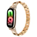 Bracelet de montre connectée en métal doré avec strass scintillants pour les traqueurs. - Style Strass X / Or rose