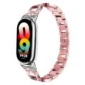 Bracelet en métal acier inoxydable or rose compatible bracelet connecte, strass. - Style Strass X / Rose rosé