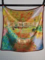 Monet art print silk scarf 53cm square lightweight neckerchief vintage painting scarf - Monet The Japanese Bridge