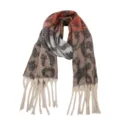 Cozy autumn winter leopard print tassel scarf fashion fringe neck warmer soft winter accessory - Leopard Print Orange-Coffee