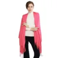 Effen kleur kasjmier gevoel kwastjes sjaal warme omslagdoek voor vrouwen winter mode - Roze