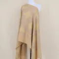 Exquisite gold embroidered cashmere shawl detail, elegant winter warm scarf design. - Turmeric