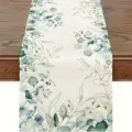 Spring summer botanical green watercolor table runner elegant floral home dining decor - Style 4 / 33*183cm