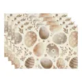 Paasei linnen placemat set bedrukt decoratievetafelmat warmte-isolerende mat 4 stuks - 4-delige set / Stijl 13