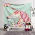 Aquarell Einhorn Wandbehang Skandinavischer Stil ästhetische Schlafzimmer Hintergrund Dekoration - Stil 8 (Frische Aquarell Zitronen)