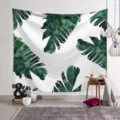 Skandinavischer Grüner Tropischer Bananenblatt Wandbehang, Ästhetische Schlafzimmer Deko SKU - Stil 9 (Vintage Garten Vögel)