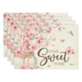 Spring floral linen placemat table mat home kitchen dining table decor table runner - Style 9 Placemat / 30*45cm