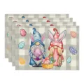 Paas gnoom placemats set van 4, konijnen oren eieren geprint linnen matten voor eettafel. - 4-delige set / Stijl 25