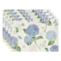Blue hydrangea pattern linen placemat, elegant floral table mat for home dining and kitchen decor. - Style 5 Placemat / 30*45cm