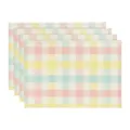 Pastel Plaid Linnen Placemats Set van 4, Leuke Gingham Tafelmat voor Keuken en Eettafel Decor - 4-delige set / Stijl 29