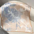 Femme soie carré foulard 70cm élégant imprimé floral écharpe accessoires de mode - Ombre de monstera RY-16