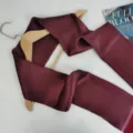Heren luxe zijde lange sjaal bordeauxrood pak lint zakelijke geschenk accessoire - Wijnrood fijn ruitjespatroon