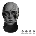 Festa di Halloween spaventoso viso screpolato passamontagna in rete adulto maschera costume - Stile 33