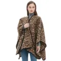 Damen Leopardenmuster Schal Mode gemütlich warm Winter Umhang stilvolle lässige Detailansicht - 150*130