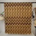 Elegante lange sjaal met bruine ruit geometrische print, zachte polyester damessjaal. - RY-02