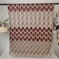Dames lange polyester sjaal met elegante ruit geometrische print en stijlvolle franjes rand. - RY-04