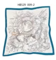 Elegante vrouwen satijn vierkante zijden sjaal luxe bedrukte vintage halsdoek 70x70cm - 70*70cm / Blauwe lijntekening fantasie RY-19