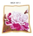 Elegant floral print imitation silk small square scarf chic women's satin neckerchief. - 70*70cm / Rose Red Peony on Beige Ground RY-24