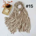 Retro gradiënt gestreepte sjaal met kwast, variant #15 lichte zonbescherming sjaal shawl. - Licht beige wolkenpatroon RY-15
