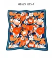 Blue floral satin square scarf for women, elegant vintage flower silk-feel neckerchief. - 70*70cm / French Pastoral RY-04