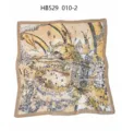 Elegant imitation silk square scarf with artistic print, premium women satin neckerchief. - 70*70cm / Caramel Warm Tone RY-16