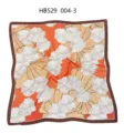 Orange silk satin square scarf with floral print elegant women neckerchief 70cm! - 70*70cm / White Petals on Orange RY-25