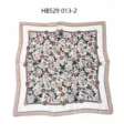 70cm imitation silk square scarf with vintage floral and carriage frame pattern for women. - 70*70cm / Beige Floral Bloom RY-09