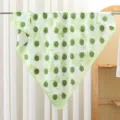 Green polka dot floral square scarf, lightweight silk satin versatile women fashion shawl. - Green Dot Starlight RY-21