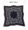 Black white paisley silk scarf square elegant retro bandana women fashion neckerchief 70cm - 70*70cm / Black Paisley RY-36