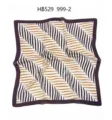 Women satin silk square scarf with geometric stripe print, elegant neckerchief accessory. - 70*70cm / Brown Herringbone RY-34