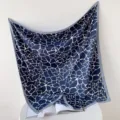 Elegant blue printed square scarf for women, retro style lightweight neck wrap shawl. - Cracked Porcelain City RY-35