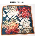 Women imitation silk square scarf floral print blue neckerchief elegant fashion accessory - 70*70cm / Navy Blue Floral Pattern RY-57