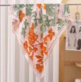 Floral print square silk scarf for women, pink fashion floral satin neckerchief accessory. - Pink Charm Floral Shadow RY-58
