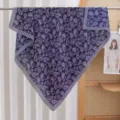 Large square scarf with classic black and white paisley pattern, chic hair scarf or elegant shawl. - RY-51