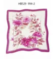 Floral print satin square scarf, elegant pink bellflower design women neck scarf variant. - 70*70cm / Rose Red Peony RY-47