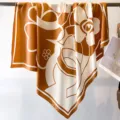 Chic 70cm square silk scarf featuring a luxury floral and double-C print design for women. - RY-07