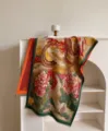 Vintage dragon peony jacquard throw blanket shawl, thick warm autumn winter home decor scarf - Dragon and Peony