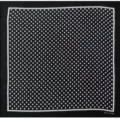 Detail shot of black cotton square scarf featuring classic white polka dots and neat borders. - 54*54CM / Black