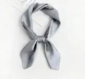 Solid gray silk small square scarf, elegant neckerchief and stylish hair accessory for women. - 53x53cm / Misty Gray