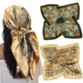 90cm Satijn Zijde Vierkante Sjaal Haar Hoofddoek Retro Paisley Vrouwen Meerkleurig - Stijl 002
