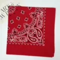 Classic red paisley bandana square scarf, vintage cotton western cowboy headwear for daily fashion. - 54*54CM / RY-06