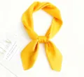 Yellow silk square scarf, solid color mulberry silk neckerchief for women, elegant. - 53x53cm / Sunny Orange