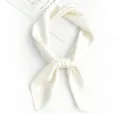 White silk square scarf solid color elegant neckerchief for women fashion accessory - 53x53cm / Off White