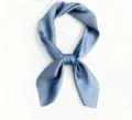 Pure silk square scarf for women, elegant slate blue solid color 70cm neckerchief. - 53x53cm / Bright Grey-Blue