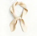 Solid color silk square scarf for women, elegant satin neck scarf, 70cm chic fashion wrap. - 53x53cm / Beige Apricot